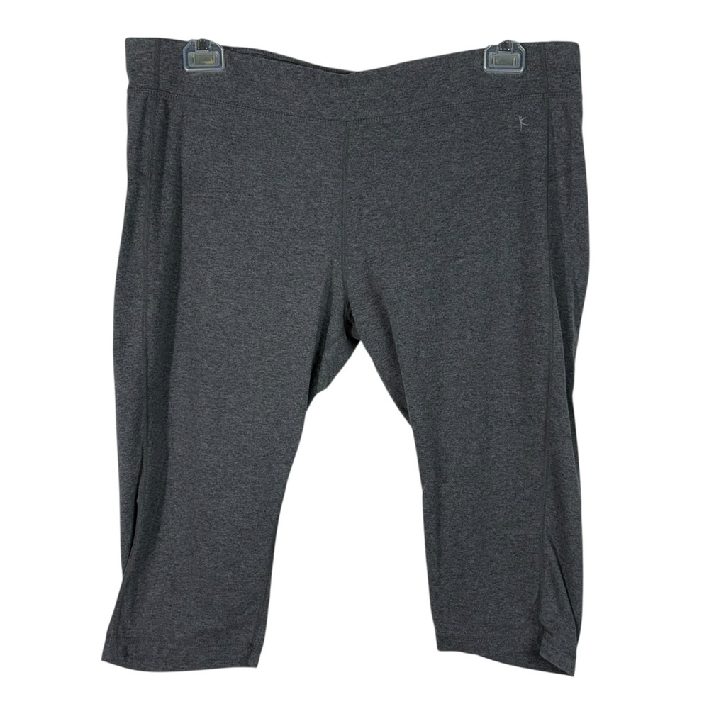 Danskin Now Fitted Gray Stretch Capri Length Athletic Leggings XXL 20 Plus 2XL